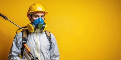 Pest Control Worker in Protective Gear
