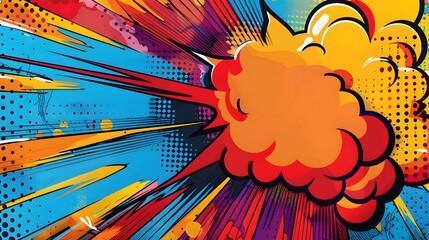 Blank versus colorful comic abstract background template. 