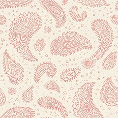 Fresh Paisley Motif Repeat Pattern for Bohemian Inspired Textile Design