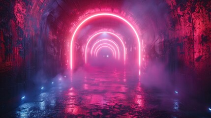 Neon Tunnel: A Surreal Journey Through Glowing Arcs