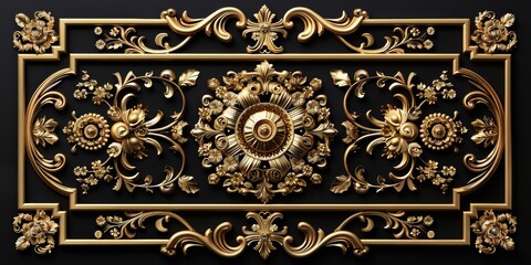 Fototapeta premium Baroque, Barocco Ornate Marble Ceiling Non-Linear Reformation Design with Intricate Accents Depicting Classic Elegance and Architectural Beauty