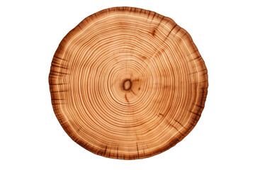 Fototapeta premium Wooden Circle Cutout with Transparent PNG Background for Creative Design Projects