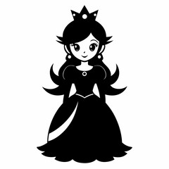 princess halloween black vector silhouette