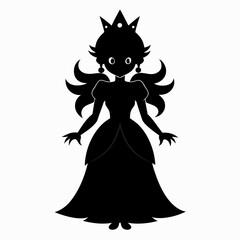 princess halloween black vector silhouette