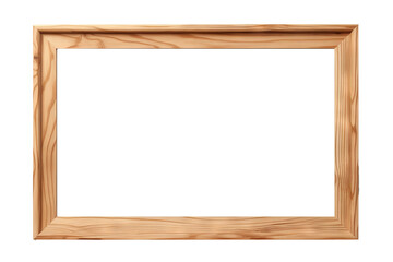 Elegant wooden picture frame portrait with transparent background - high-resolution PNG image of a classic rectangular frame ideal for art display, interior decoration, and design projects