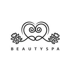 heart or love flower vector decoration for branding logo of beauty, spa, cosmetics, massage, boutique, salon and clinic