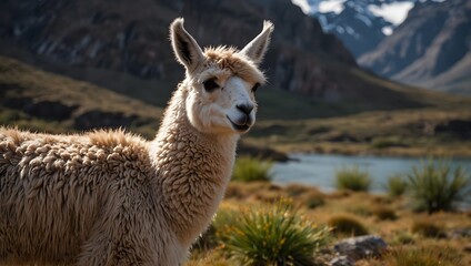Obraz premium The ecological role of llamas in their native Andean habitat ai_generated