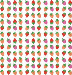 Strawberry retro seamless pattern vector design illustration for textile fashion