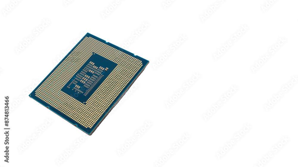 Fototapete a close-up shot of a modern cpu chip with a focus on its intricate circuitry and intricate design, h