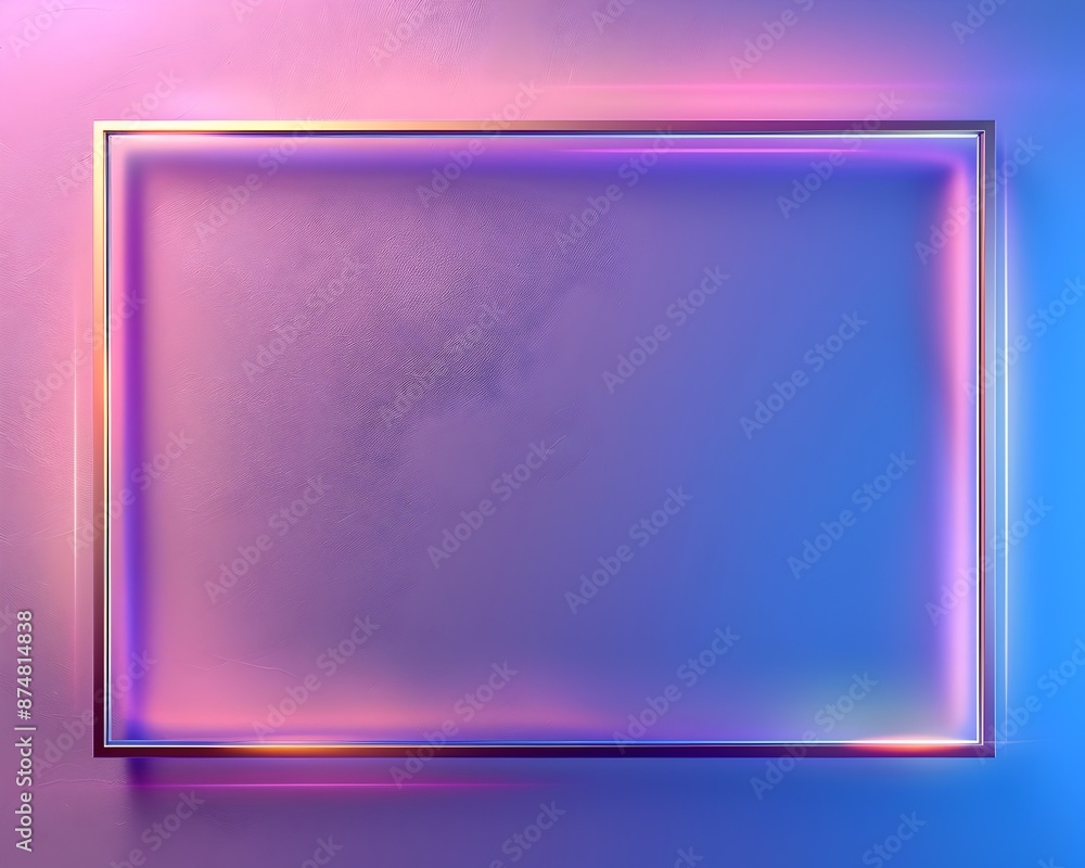 Poster sleek metallic frame on gradient background modern abstract design concept