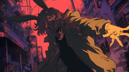 rabbit man cartoon character