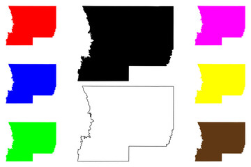 Winn County, Louisiana (U.S. county, United States of America, USA, U.S., US) map vector illustration, scribble sketch Winn Parish map