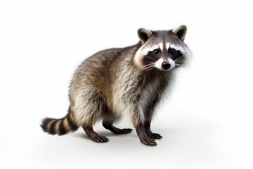 Fototapeta premium raccoon white background