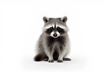 Fototapeta premium raccoon white background