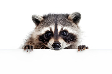 Fototapeta premium raccoon white background