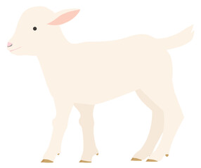 Clip art of kid goat seen from the side