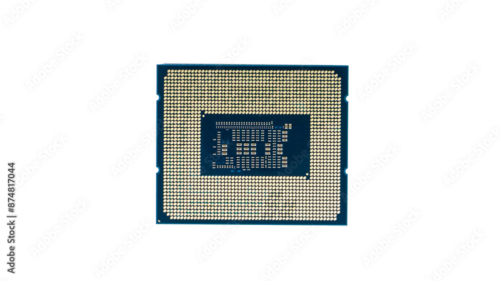 Fototapete a close-up shot of a modern cpu chip with a focus on its intricate circuitry and intricate design, h