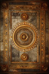 Baroque, Barocco Ornate Marble Ceiling Non-Linear Reformation Design with Intricate Accents Depicting Classic Elegance and Architectural Beauty