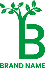 B eco friendly green letter