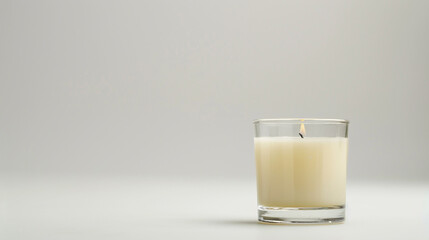 Candle in glass on white background