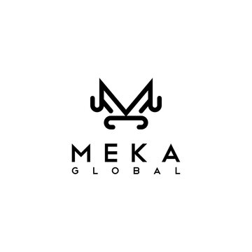 meka global logo design, logo M , inisial M