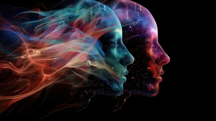 Interplay of human head silhouettes technology and fractal patterns in the context of artificial intelligence computer science and upcoming advancements