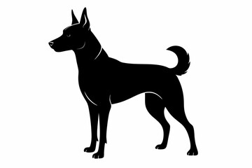 Bella dog black silhouette vector, Dogs and puppies in different breed, Bella, corgi, golden retriever, puppy, bulldog, retriever, 
