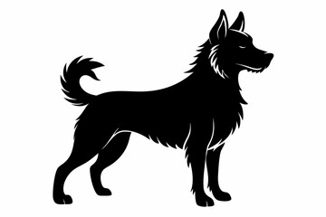 Bella dog black silhouette vector, Dogs and puppies in different breed, Bella, corgi, golden retriever, puppy, bulldog, retriever, 
