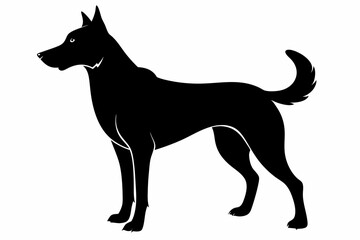 Bella dog black silhouette vector, Dogs and puppies in different breed, Bella, corgi, golden retriever, puppy, bulldog, retriever, 

