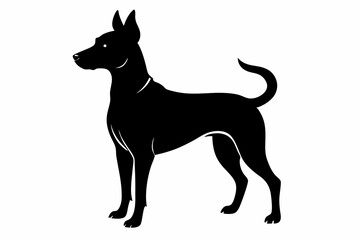 Bella dog black silhouette vector, Dogs and puppies in different breed, Bella, corgi, golden retriever, puppy, bulldog, retriever, 
