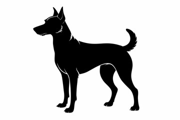 Bella dog black silhouette vector, Dogs and puppies in different breed, Bella, corgi, golden retriever, puppy, bulldog, retriever, 
