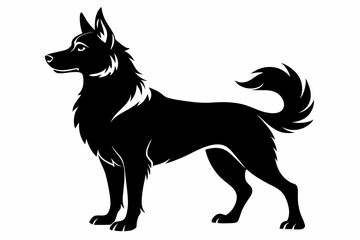 Bella dog black silhouette vector, Dogs and puppies in different breed, Bella, corgi, golden retriever, puppy, bulldog, retriever, 
