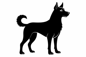 Bella dog black silhouette vector, Dogs and puppies in different breed, Bella, corgi, golden retriever, puppy, bulldog, retriever, 
