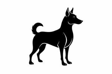 Bella dog black silhouette vector, Dogs and puppies in different breed, Bella, corgi, golden retriever, puppy, bulldog, retriever, 
