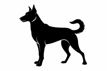 Bella dog black silhouette vector, Dogs and puppies in different breed, Bella, corgi, golden retriever, puppy, bulldog, retriever, 
