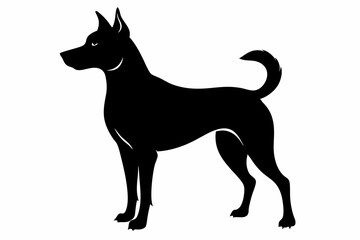 Bella dog black silhouette vector, Dogs and puppies in different breed, Bella, corgi, golden retriever, puppy, bulldog, retriever, 
