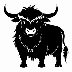 halloween highland cow black vector silhouette