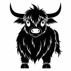 halloween highland cow black vector silhouette