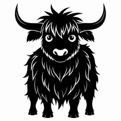halloween highland cow black vector silhouette