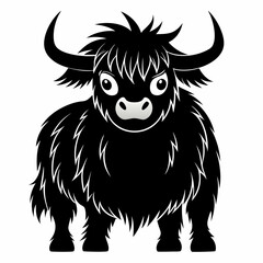 halloween highland cow black vector silhouette