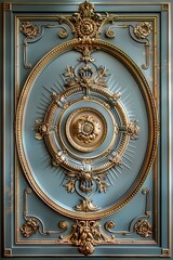 Obraz premium Baroque, Barocco Ornate Marble Ceiling Non-Linear Reformation Design with Intricate Accents Depicting Classic Elegance and Architectural Beauty