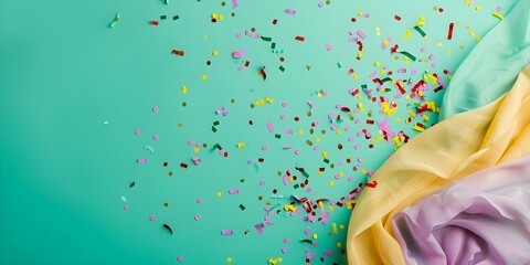 Confete neon roxo e amarelo vibrante girando em tela verde para energizar celebrações. Concept Neon Purple and Vibrant Yellow Confetti, Energize Celebrations, Rotating on Green Screen