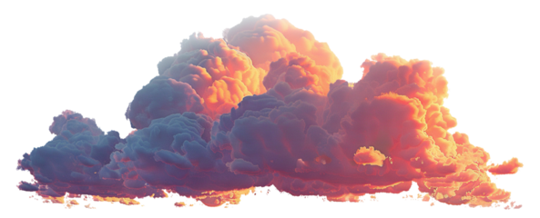 Picturesque sunset clouds cut out
