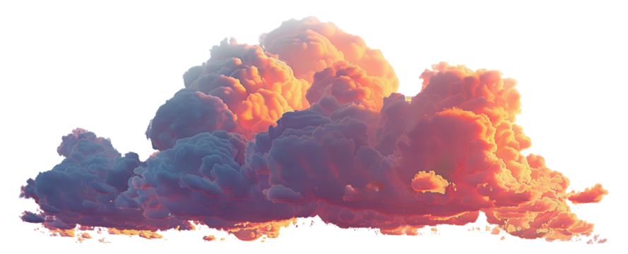 Picturesque sunset clouds cut out