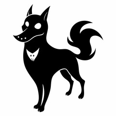 halloween ghost dog black vector silhouette