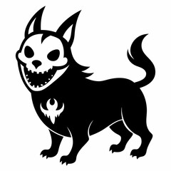 halloween ghost dog black vector silhouette