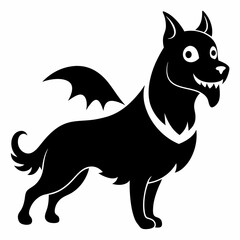 halloween ghost dog black vector silhouette