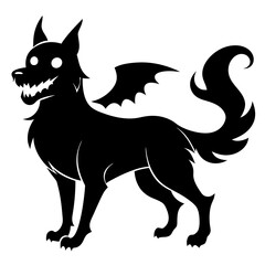 halloween ghost dog black vector silhouette