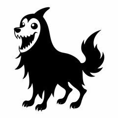 halloween ghost dog black vector silhouette