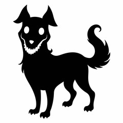 halloween ghost dog black vector silhouette